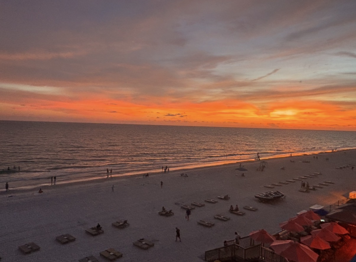 Sunset over a Gulf Coast beach