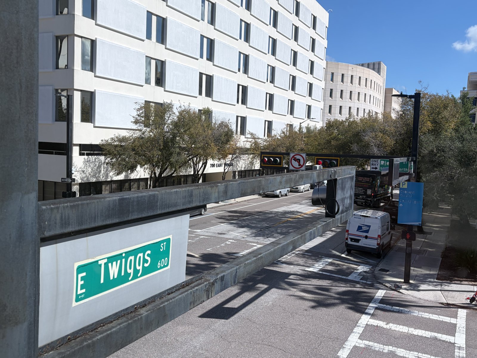 East Twiggs Street in downtown Tampa, where the George E. Edgecomb Courthouse is located.