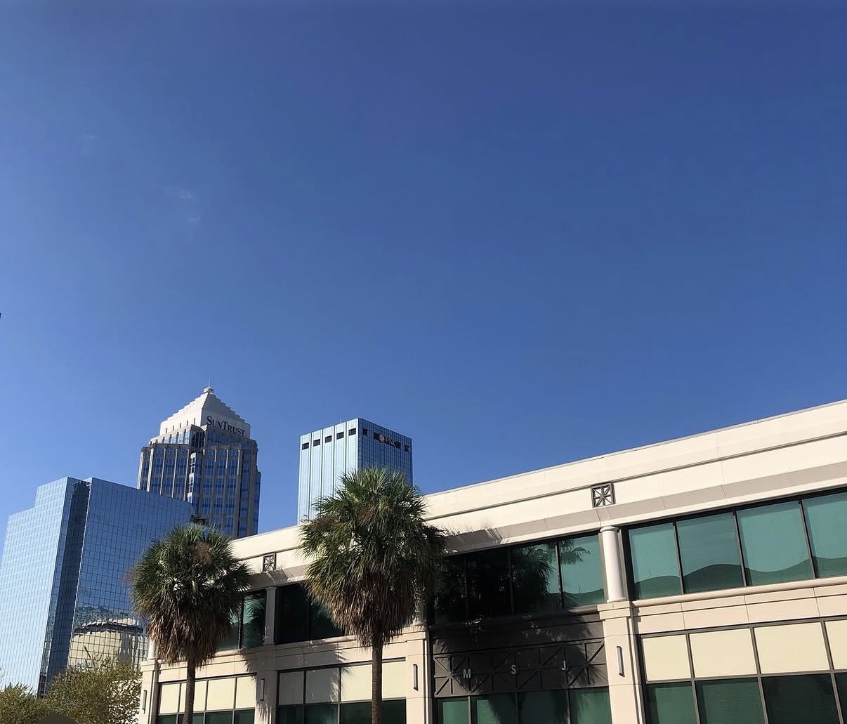 The Frey Law Firm office building with downtown Tampa towers in the background