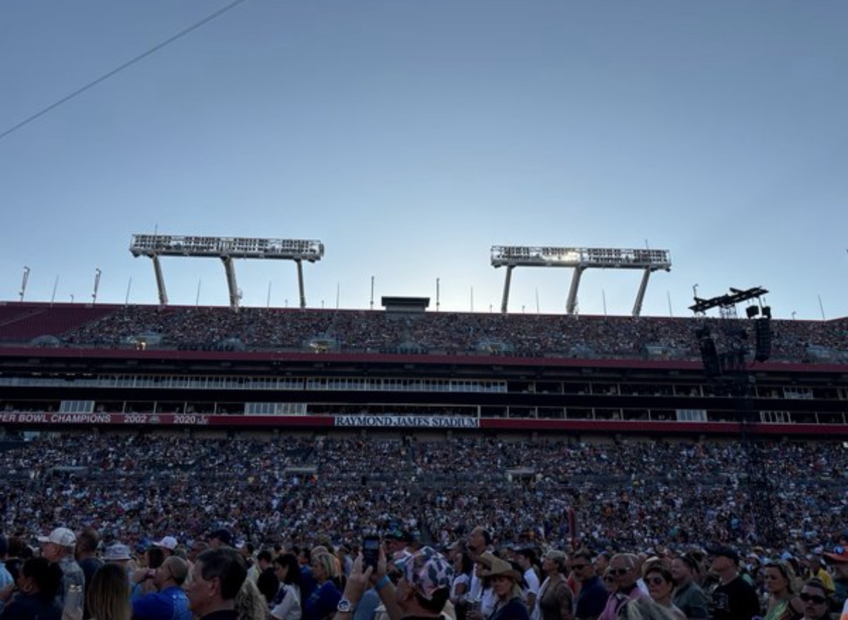 Concert crowd at Raymond James Stadium in Tampa