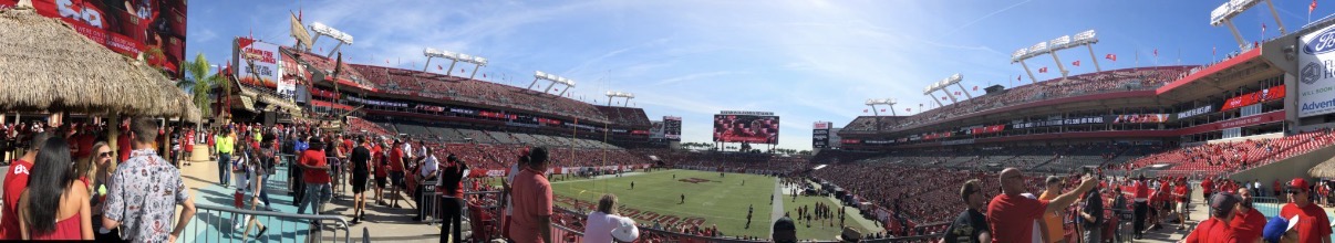 Panoramic view inside Raymond James Stadium